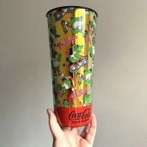 PHILLIES Phanatic Scatter Print Gold 2024 2025 Souvenir Cup & Lid 44oz CBP Coke